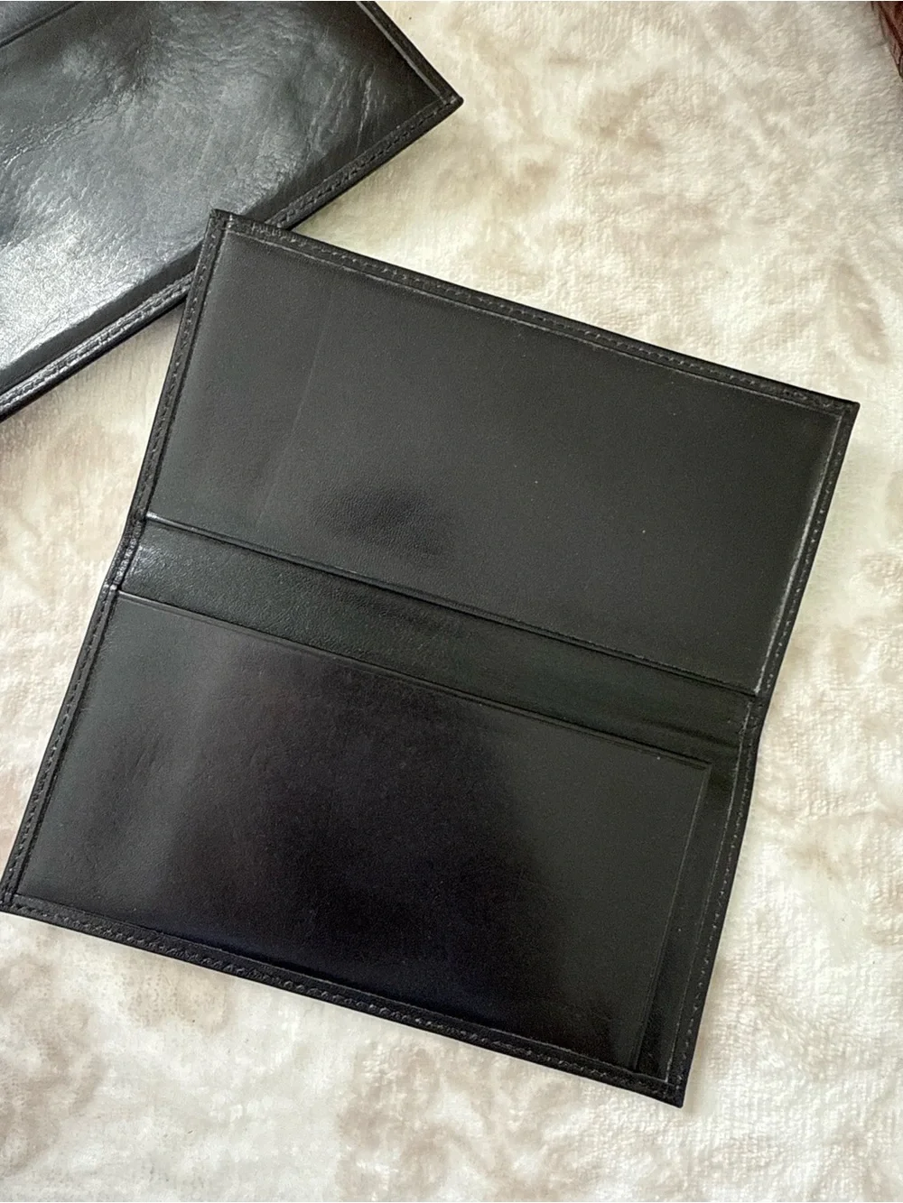Brahmin Leather Checkbook Wallet Black Brown Croco Embossed Clutch Organizer